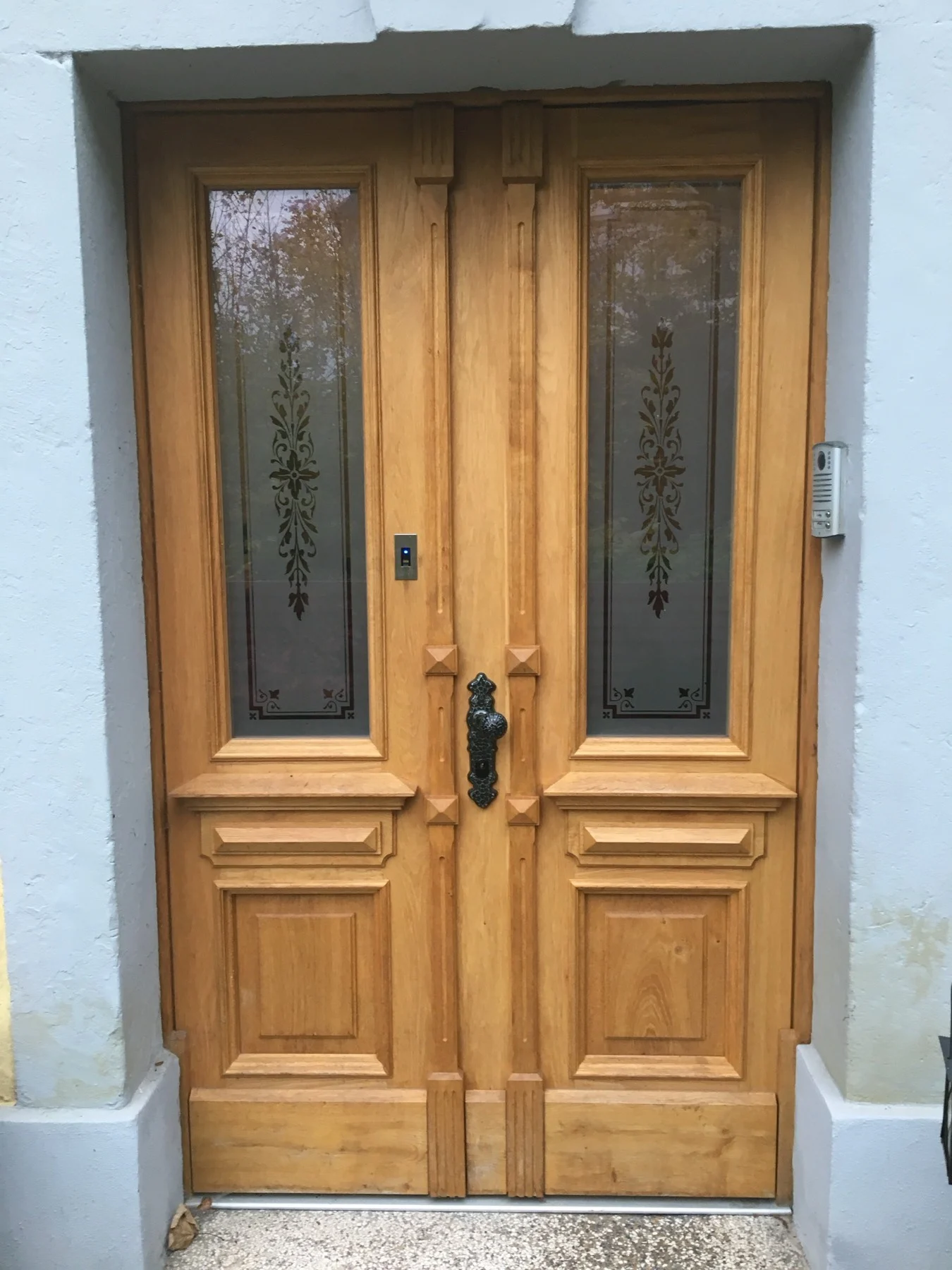 Massive Haustüranlage aus Holz